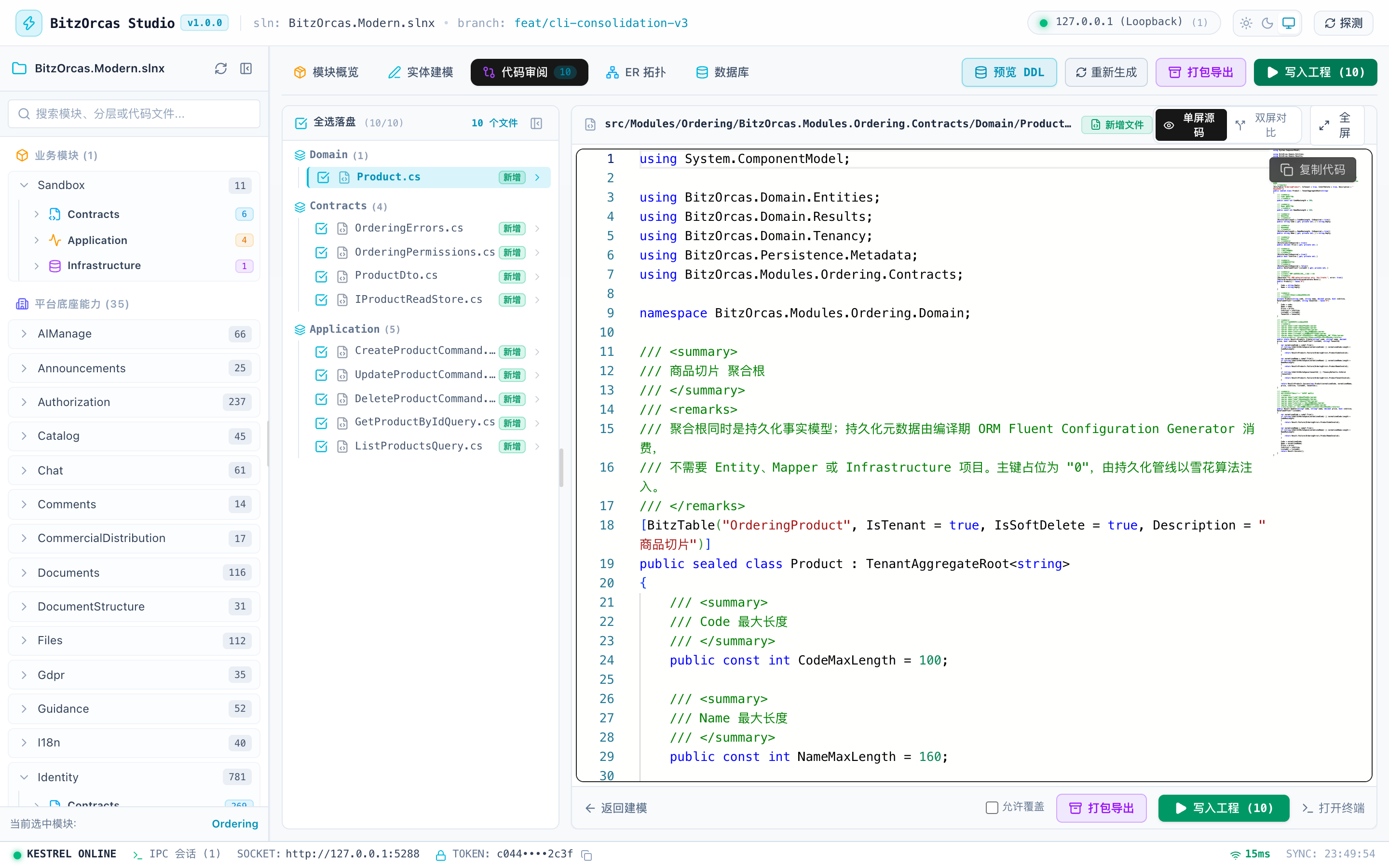 BitzOrcas Suite 代码与差异审阅视窗